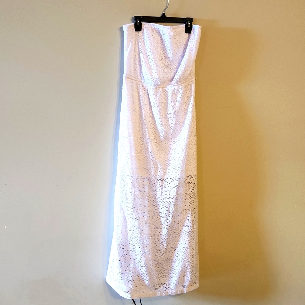 White Strapless Maxi Dress